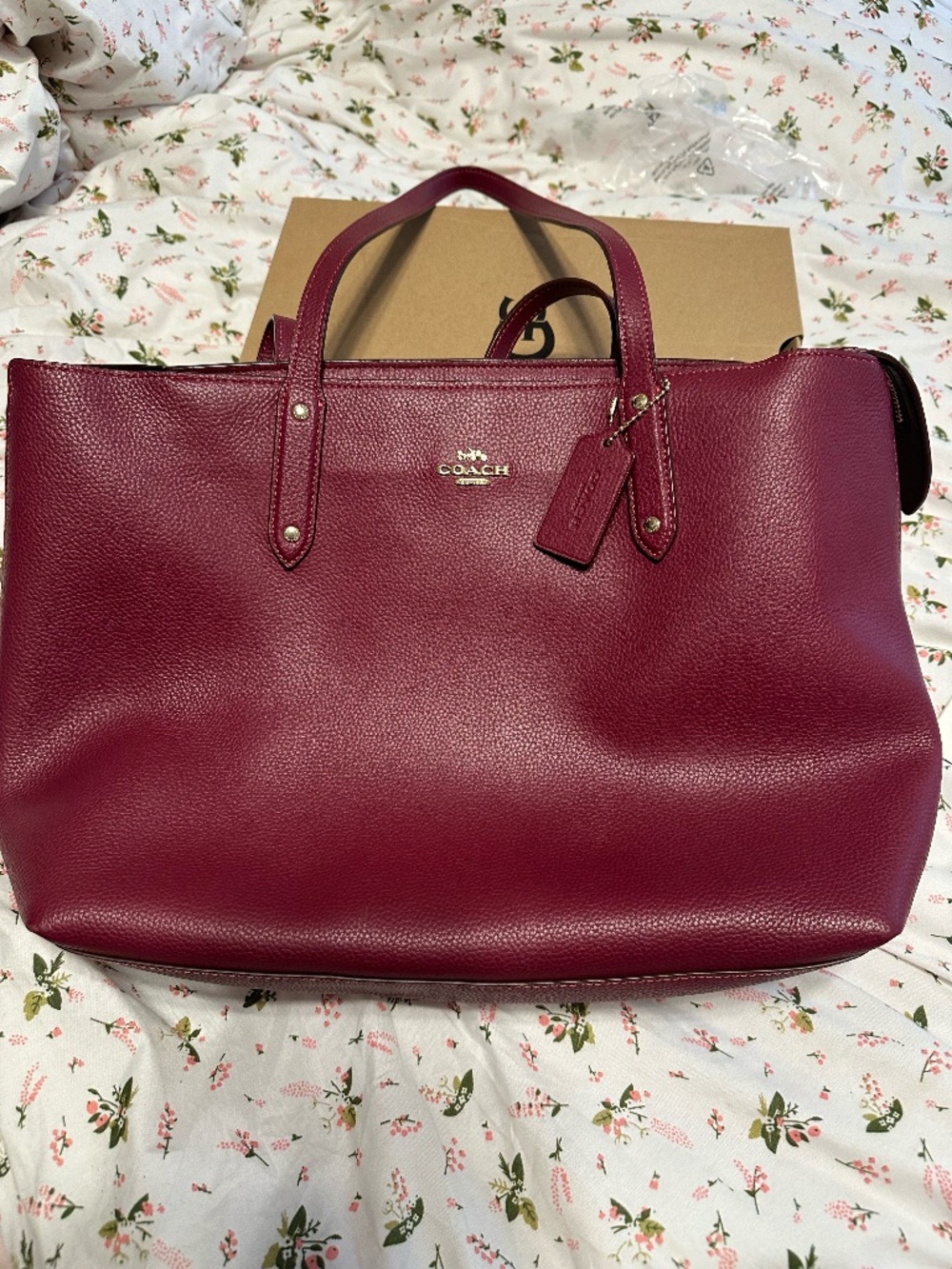 Coach Burgundy Leather tote bag